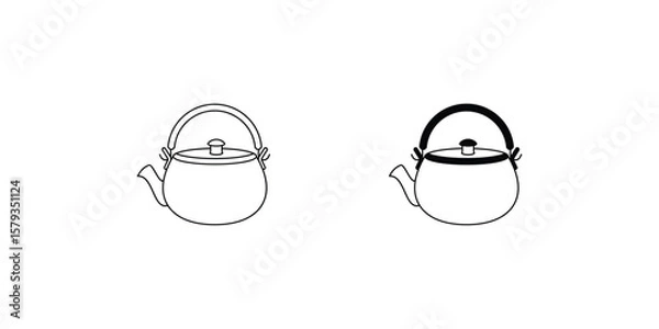 Fototapeta teapot set icon with white background vector stock illustration