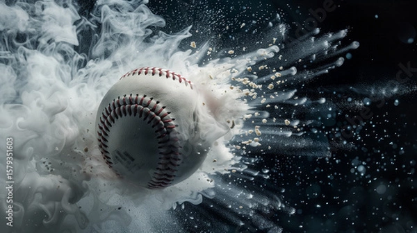 Fototapeta baseball on black background