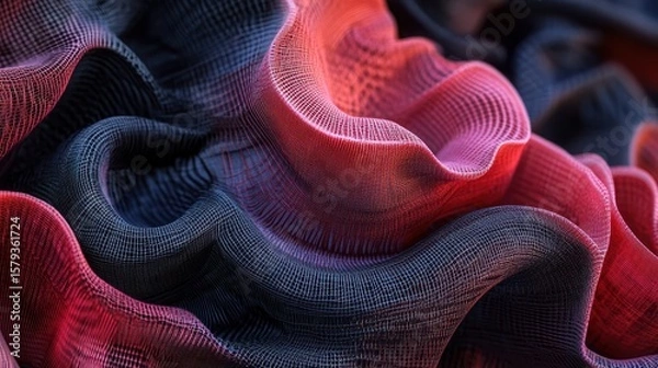 Fototapeta Complex 3D Weaving Pattern in Vibrant Textile Technology Design