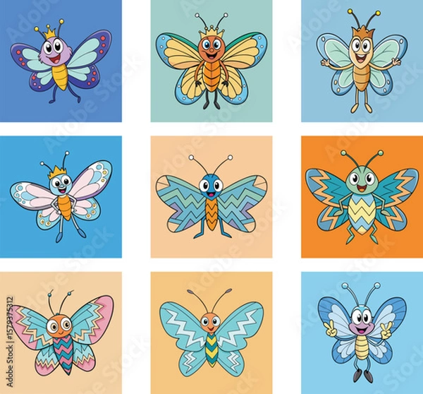 Fototapeta seamless pattern with butterflies