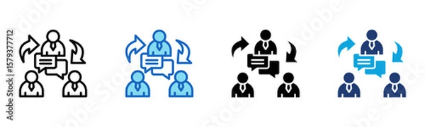 Fototapeta Internal Communication icon Multi Style Vector Illustration