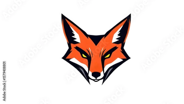 Fototapeta Fox Head Mascot Design, isolated on white background