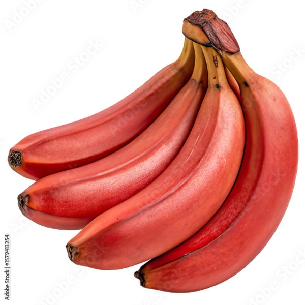 Obraz Red Bananas Bunch Isolated on Transparent Background