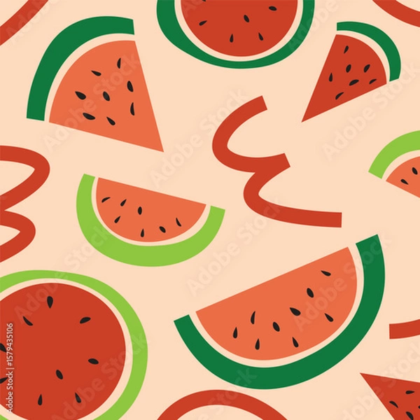 Fototapeta Cute watermelon vector drawings