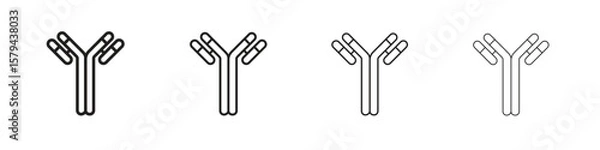 Fototapeta Antibody icons in minimalistic thin line strokes designs