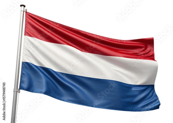 Fototapeta waving flag Netherland isolated on white background