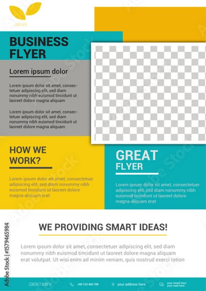 Fototapeta Modern Business Flyer Template – Colorful Layout for Corporate & Startup PSD Design
