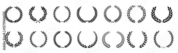 Fototapeta Laurel wreath vector set.