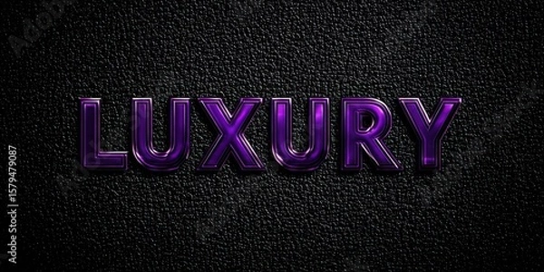 Fototapeta Elegant Logo Design. Metallic Purple Text Effect on Sophisticated Black Canvas Background