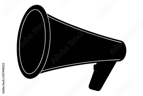 Fototapeta Loudspeaker megaphone public address system silhouette vector illustration