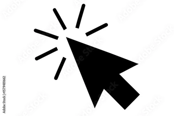 Obraz Cursor pointer click select symbol graphic element silhouette vector illustration