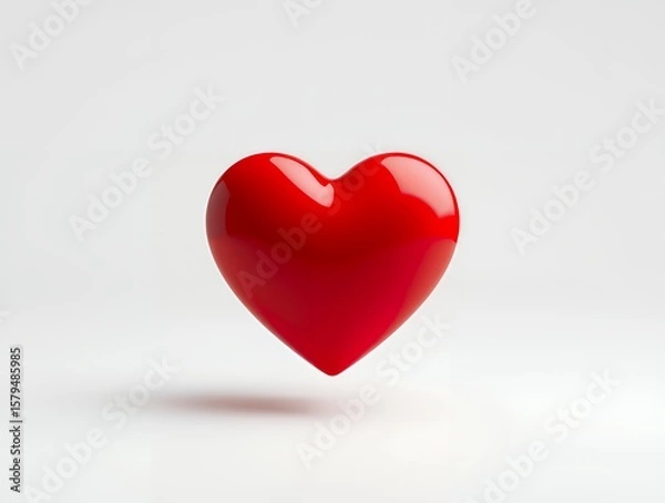 Obraz red heart on white background