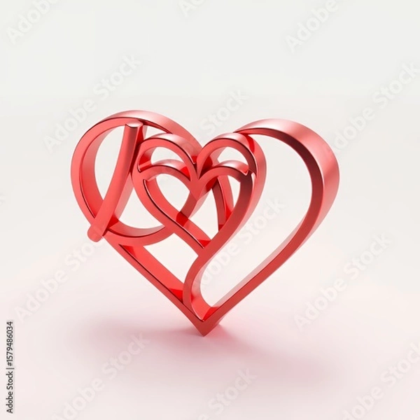Obraz red heart on white background