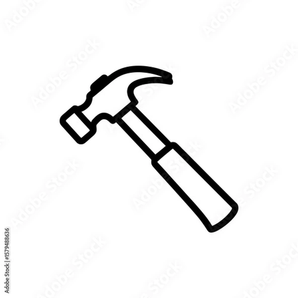 Fototapeta Illustration of a Hammer, a Tool for Driving Nails into Wood and Other Materials