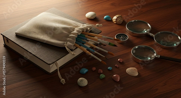 Obraz Top view flat lay boy hands play the alphabet back to school on wooden