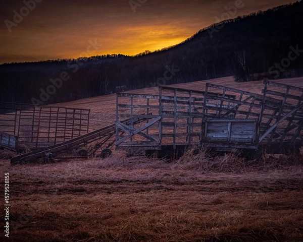 Fototapeta country side sunset