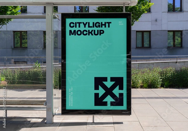 Obraz Poster on a Bus Stop Mockup