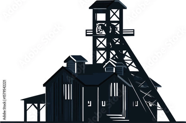Fototapeta Coal mine illustration vector design for graphic resources and design elements for web and print use