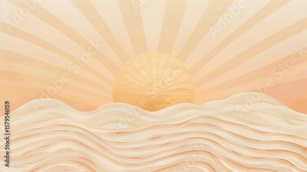 Fototapeta Visually soothing aesthetic background with summer softness and art flow