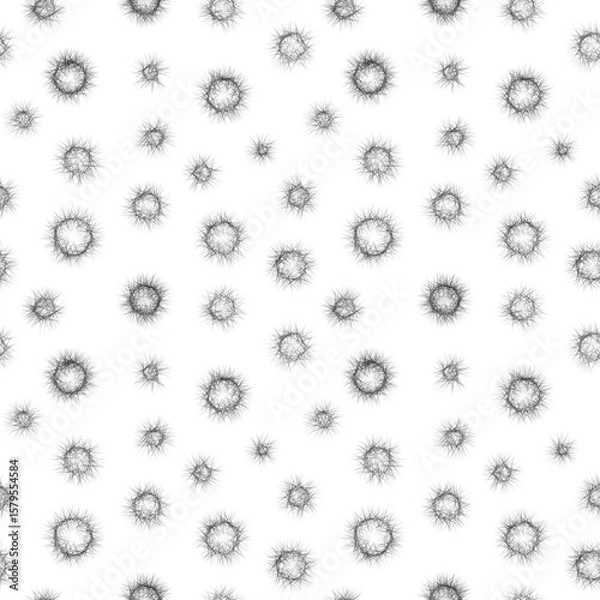 Fototapeta Seamless abstract geometric pattern. Background in black, white. Illustration. Circles. Design for textile fabrics, wrapping paper, background, wallpaper, cover.
