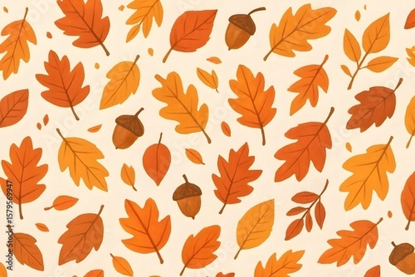 Obraz seamless pattern with autumn leaves