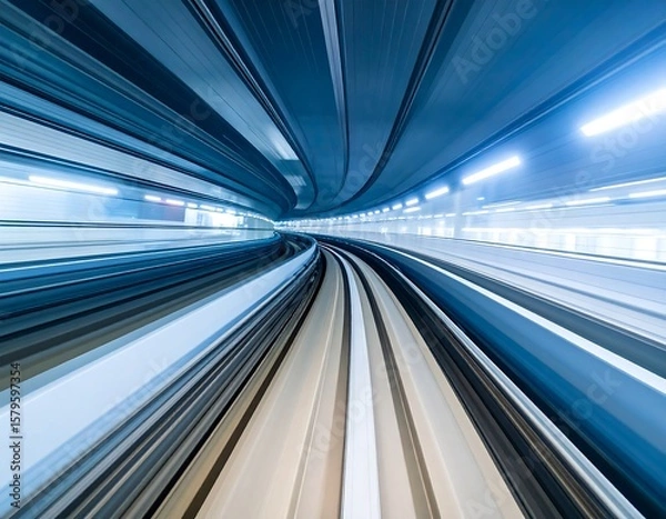 Obraz Modern train tunnel motion blur