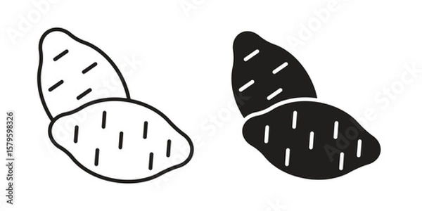 Fototapeta Sweet potato icon vector, sign and symbol for design, website or apps elements.