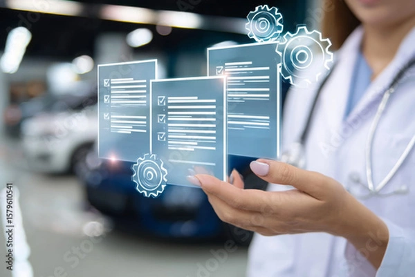 Fototapeta Digital Health Records & Medical Certification Systems: Innovation in Healthcare Technology and Documentation Management