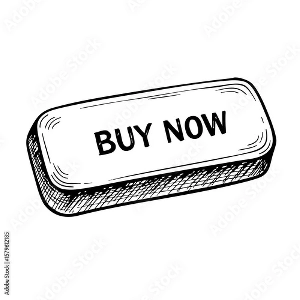 Fototapeta Vintage sketch of a "Buy Now" button in a simple design  
