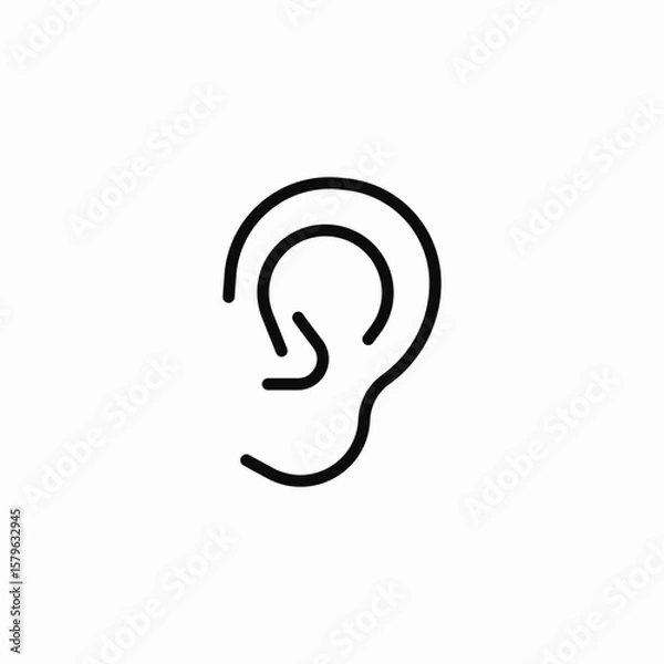 Obraz ear hear listen icon sign vector