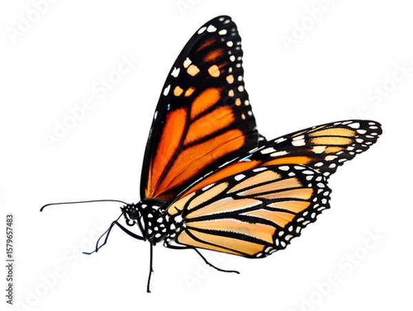 Obraz Monarch butterfly detailed wing pattern isolated on transparent background