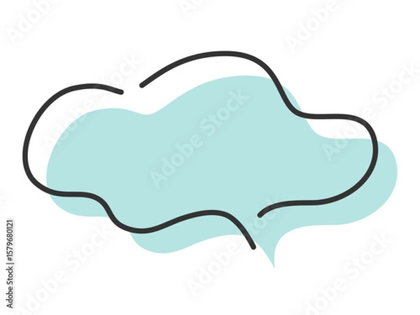 Obraz 線に抜け感のあるオシャレ吹き出しシンプル影つき_もやもや_ベクターイラスト
