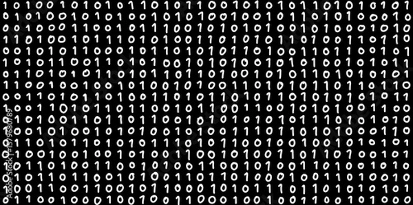 Obraz handwritten binary code with black background