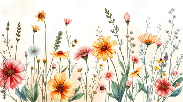 Obraz abstract floral background with flowers
