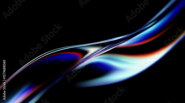 Obraz Abstract minimalist design, colorful glass shape, 3d render