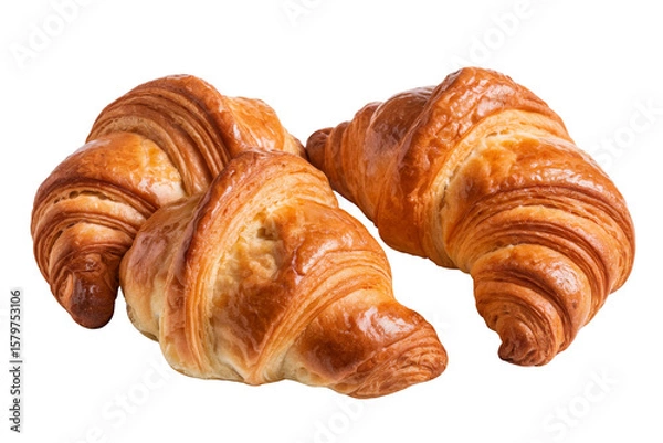 Fototapeta fresh croissants isolated on white background.