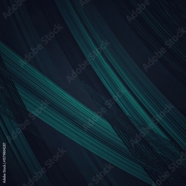 Obraz Modern minimalist abstract dark green wave lines digital art pattern for business template and presentation background