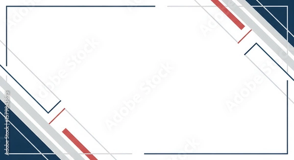 Fototapeta Abstract geometric design with a white central space and colored accents.