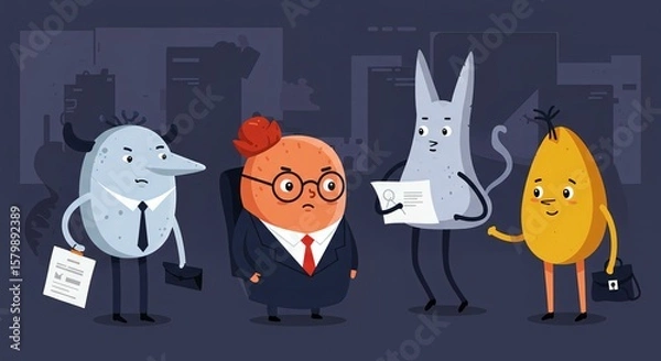 Obraz Monster Job Interview: A Quirky Business Meeting