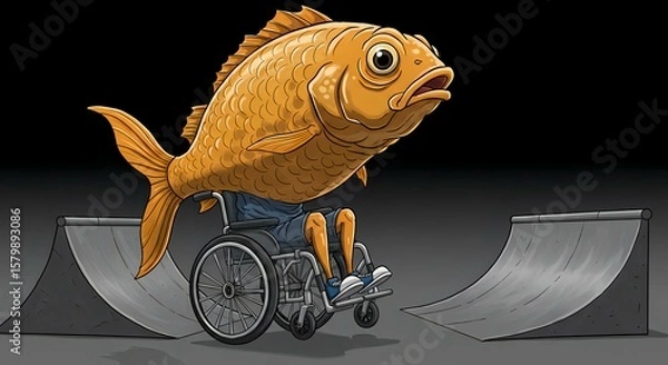 Obraz Goldfish and Wheelchair Ramp
