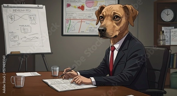 Obraz Business Dog: Canine in a Corporate Meeting