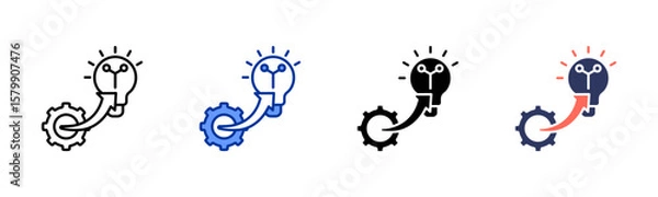 Fototapeta Implementation icon sheet multiple style collection