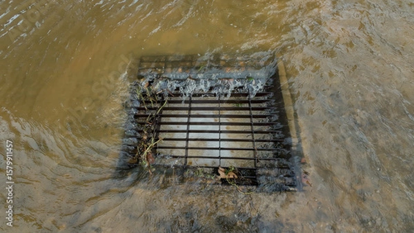 Fototapeta Backgrounds, Brown, Drainage, Flood, Grid Pattern
