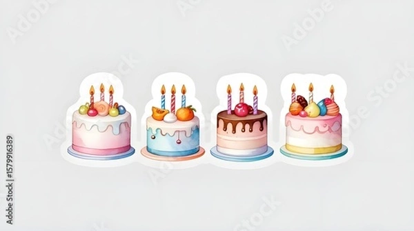 Obraz birthday cake with candles