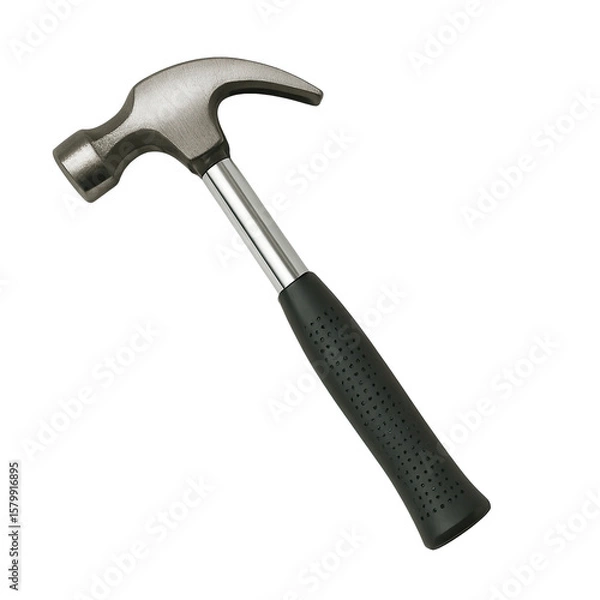 Fototapeta Isolate Transparent A close-up of a sturdy hammer with a rubber grip, ideal for construction and DIY projects. PNG Die-Cut