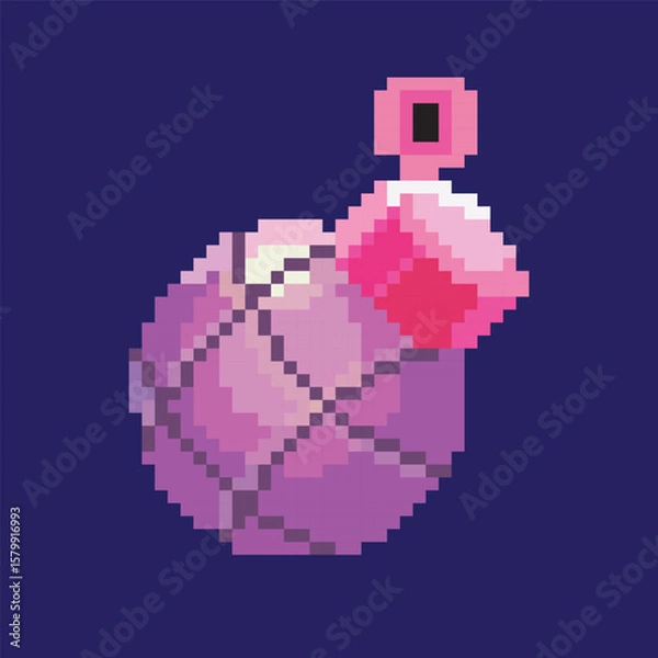 Obraz bomb pixel art, vector illustration on isolated background.