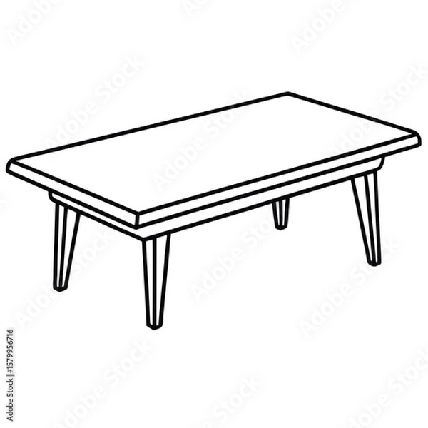 Obraz Round table with three legs isolated on transparent background