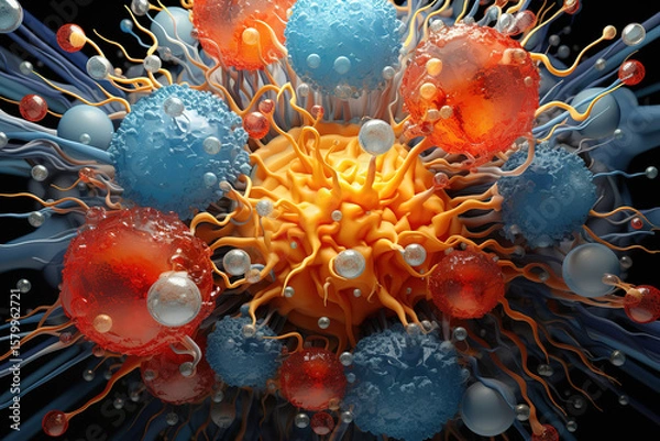 Fototapeta Illustration of the intersection between science and the body's healing abilities