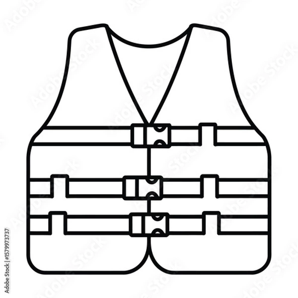 Obraz A simple black and white line drawing of a life vest