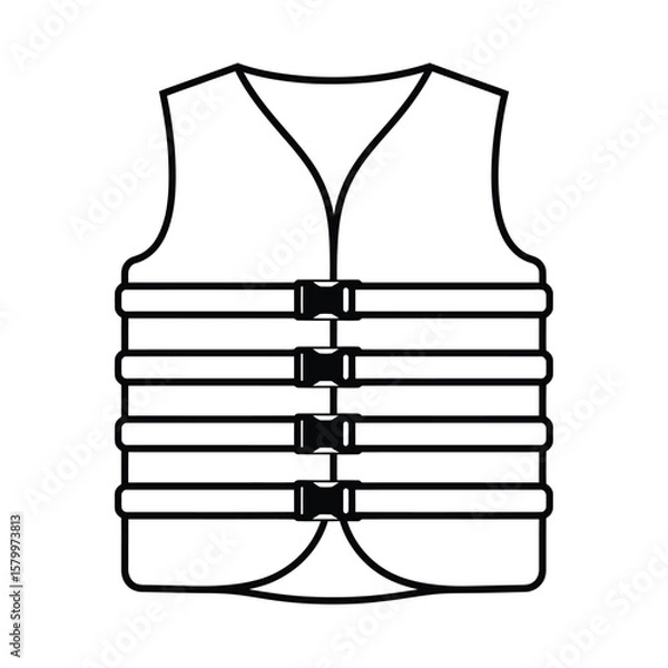 Obraz A simple black and white line drawing of a life vest